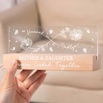 Personalized Line Birth Flower Infinity Design LED Night Light with Names and Text Mother's Day Home Decor Birthday Gift for Mom Grandma