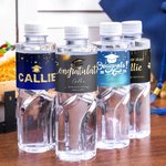 Personalized Grad Cap Class of 2025 Set of 10 Waterproof Water Bottle Labels Stickers with Name and School Graduation Party Decor Gift for Graduates