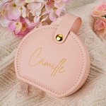 Scatola portagioie a mano in pelle PU personalizzata dal design semplice e dal nome, portatile e da viaggio, regalo di compleanno per la festa della mamma per donne e ragazze