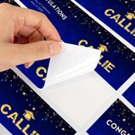 Personalized Grad Cap Class of 2025 Set of 10 Waterproof Water Bottle Labels Stickers with Name and School Graduation Party Decor Gift for Graduates