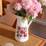 Personalisierte Neun-Quadrat Liebe Sie 6 Fotos Collage Keramik Vase mit Titel Home Decor Muttertag Vatertag Geburtstag Geschenk für Mama Papa