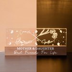 Personalized Line Birth Flower Infinity Design LED Night Light with Names and Text Mother's Day Home Decor Birthday Gift for Mom Grandma