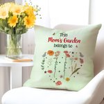 Personalized Heart This Garden Belongs To 1-12 Birth Flowers Soft Throw Pillow Cover with Names Home Decor Birthday Mother's Day Gift for Mom Grandma