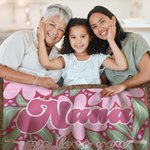 Personalized We Love You Colorful Floral Design Soft Throw Blanket with Tassels and 1-16 Kid's Names Mother's Day Birthday Gift for Mom Grandma