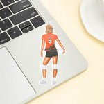 Personalised Cartoon Volleyball Girl Stickers with Name Set of 3 Birthday Gift for Women Girls Sports Lovers