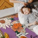 Personalized We Love You Retro Floral Bear Soft Throw Blanket with Name and Tassel Mother's Day Home Decor Birthday Gift for Family