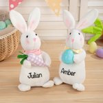 Conejito de Pascua de peluche de pie personalizado con nombre Cesta de Pascua Rellenos de Pascua Vacaciones Cumpleaños Regalo para niños