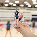 Personalised Cartoon Volleyball Girl Stickers with Name Set of 3 Birthday Gift for Women Girls Sports Lovers