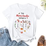Personalized Multicolor This Garden Belongs To 1-12 Birth Flowers T-shirt and Sweatshirt with Names Birthday Mother's Day Gift for Mom Grandma