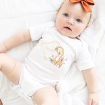 Personlig gull firkantet ramme navn giraff myk baby bodysuit mottakende teppe swaddle lue sett bursdag baby shower gave til nyfødte