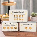 Boîte à biscuits en fer blanc personnalisée avec noms Fête des Mères Cadeau pour Maman Grand-mère