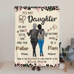 Personalized Leopard Print Mother and Daughter Back View Soft Throw Blanket with Names Birthday Mother's Day Anniversary Gift for Mom Daughter