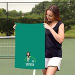 Toalla deportiva superabsorbente personalizada con nombre y mosquetón para amantes del deporte