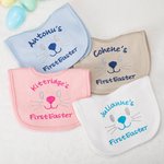 Personalized First Easter Cute Bunny Face 100% Cotton Baby Bib with Name Feeding Accessory Easter Gift for Newborn