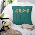 Taie d'Oreiller Personnalisée avec Titre 1 à 8 Noms et Fleurs de Naissance Cadeau Anniversaire Fête des Mères pour Grand-Mère et Mère