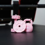 Personalizzato 3D stampato manubrio Kettlebell Peso Piatto Mix Borsa Charm Portachiavi con nome Compleanno Palestra Sport Regalo per gli appassionati di fitness