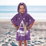 Personalized Forest Animal Oversized Hooded Beach Towel with Name and Initial Super Absorbent Travel Summer Vacation Birthday Gift for Kids