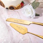 Personalisierter Tortenheber und Tortenmesser im Set mit Namen und Datum Gravur Perfektes Hochzeit Jahrestag Geschenk für Brautpaar Ehepaar