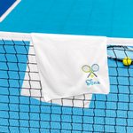 Personalised Multicolour Embroidered Tennis Racket Towel with Name Sports Accessory Team Birthday Gift for Tennis Player Coach