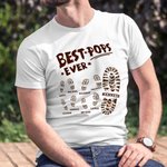 Personalised Best Pops Papa Ever Big and Small Footprints T-shirt Sweatshirt Hoodie with 2-11 Names Father's Day Gift for Dad Grandpa