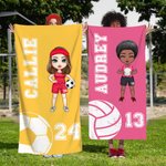 Personalisiertes Saugfähiges Basketball Fußball Strandtuch mit Namen und Nummern Sommer Urlaub Strand Spieltag Geschenk für Sportliebhaber