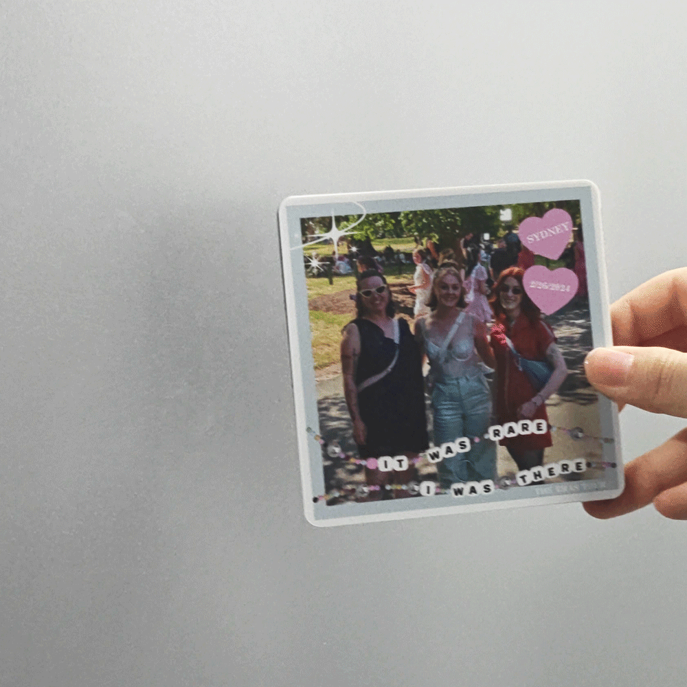 Magnet frigo personnalisé avec date et ville de la tournée des concerts de musique Cadeau pour les amoureux de la musique
