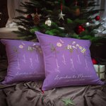 Taie d'Oreiller Personnalisée avec Titre 1 à 8 Noms et Fleurs de Naissance Cadeau Anniversaire Fête des Mères pour Grand-Mère et Mère