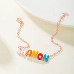 Personalizzato Smalto 3D Bolla Lettera Nome Bracciale Gioielli unici Compleanno Anniversario Regalo per la festa della mamma per le donne Ragazze
