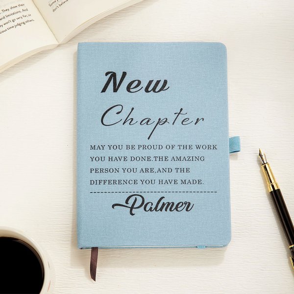 Personalized New Chapater A5 Lined Notebook with Name Retirement New Beginning Gift for Retirees Colleague