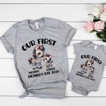Abiti coordinati per madre e neonato personalizzato in 100% cotone con nome - Regalo per la  prima anno della festa della mamma per famiglia