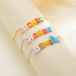 Personalizzato Smalto 3D Bolla Lettera Nome Bracciale Gioielli unici Compleanno Anniversario Regalo per la festa della mamma per le donne Ragazze