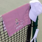 Toalla deportiva superabsorbente personalizada con nombre y mosquetón para amantes del deporte