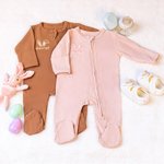 Personalized Multicolor Embroidered Rabbit Ears Name 100% Cotton Baby Romper Birthday Baby Shower Easter Gift for Baby Newborn