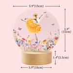 Spersonalizowana lampka nocna LED Ballet Girl Birth Flower Butterfly z imieniem i drewnianą podstawą Dekoracja pokoju Prezent urodzinowy dla baletnicy Miłośnik baletu