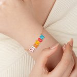 Personalizzato Smalto 3D Bolla Lettera Nome Bracciale Gioielli unici Compleanno Anniversario Regalo per la festa della mamma per le donne Ragazze