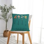 Taie d'Oreiller Personnalisée avec Titre 1 à 8 Noms et Fleurs de Naissance Cadeau Anniversaire Fête des Mères pour Grand-Mère et Mère