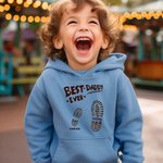Personalised Best Pops Papa Ever Big and Small Footprints T-shirt Sweatshirt Hoodie with 2-11 Names Father's Day Gift for Dad Grandpa