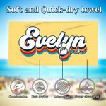 Personalized Multicolor Mr. Mrs. Name Quick Dry Oversized Microfiber Beach Towel Travel Essential Anniversary Gift for Him Her