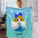 Personalisierte Cartoon Prinzessin Schloss weiche Decke mit Namen Home Decor Geburtstagsgeschenk für Mädchen
