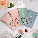 Personalisierte Liebe Herz 1-6 Geburt Blumen PU Leder Make-up Pinsel Tasche mit Spitznamen und 8 Stück Make-up Pinsel Geburtstag Muttertag Geschenk für Frauen