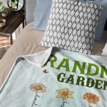 Coperta personalizzata multicolore per il giardino della mamma, personaggio dei cartoni animati, con i nomi dei bambini da 1 a 12. Regalo di apprezzamento per la festa della mamma, per la nonna e per 