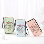 Personalized This Mama Belongs To Heart Birth Flower PU Leather Wristlet Wallet with 1-12 Names Birthday Mother's Day Gift for Mom Grandma
