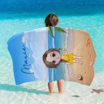 Personalisiertes Schnelltrocknendes Cartoon-Figur Kinder Strandtuch mit Namen Sommer Pool Party Strand Reise Zubehör Geburtstag Geschenk für Kinder
