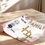 Personnalisé Naissance Fleur Cartoon Nom des membres de la famille Mots croisés Poster en toile encadré Peinture sans cadre Décoration de la maison Cadeau d'anniversaire pour la famille