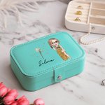 Portagioielli personalizzato in pelle PU con segni zodiacali brillanti e fiore di nascita a due strati regalo di compleanno e viaggio per donne