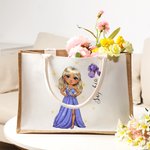 Bolsa de yute grande con nombre y asa para cumpleaños Día de la madre Regalo de despedida de soltera para mujer