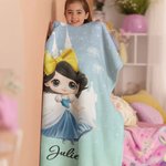 Personalisierte Cartoon Prinzessin Schloss weiche Decke mit Namen Home Decor Geburtstagsgeschenk für Mädchen
