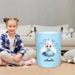 Personalized Cute Cartoon Princess Castle Toy Storage Laundry Basket with Name Waterproof Nursery Decoration Children's Day Housewarming Gift for Kids