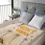 Coperta personalizzata multicolore per il giardino della mamma, personaggio dei cartoni animati, con i nomi dei bambini da 1 a 12. Regalo di apprezzamento per la festa della mamma, per la nonna e per 