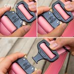 Personalized Tactical Dog Collar Adjustable Military Training Collar with AirTag Pocket Handle and Buckle Gift for Dog Lover Pet Owner